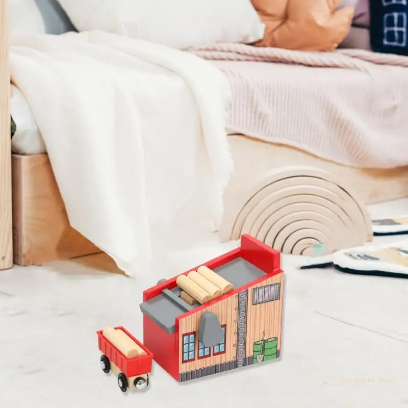 Y4UD Wooden Logging Machine Train Set for Kids Safe Toy (Ages 3 6) Indoor Use