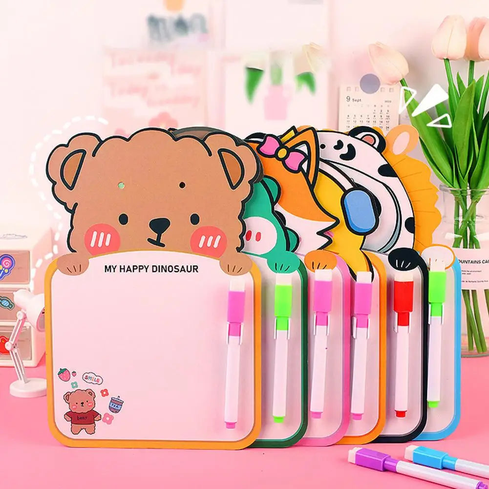 Children Drawing Board with Pencil Cute Animal Shape Erasable Reusable Kids Writing Tablet Doodle Board Toddler Educational Toy