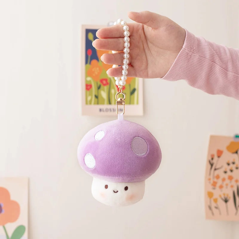 Cartoon Mushroom Doll Keychain Cute Stuffed Plush Toys Car Key Ring Bag Pendant Men Women Christmas Key Chain Creative Gift