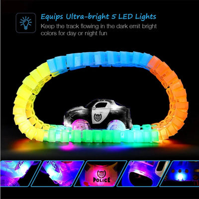 Racing Track Cars with Colored Lights - Creative Gifts for Kids-Supertoymart