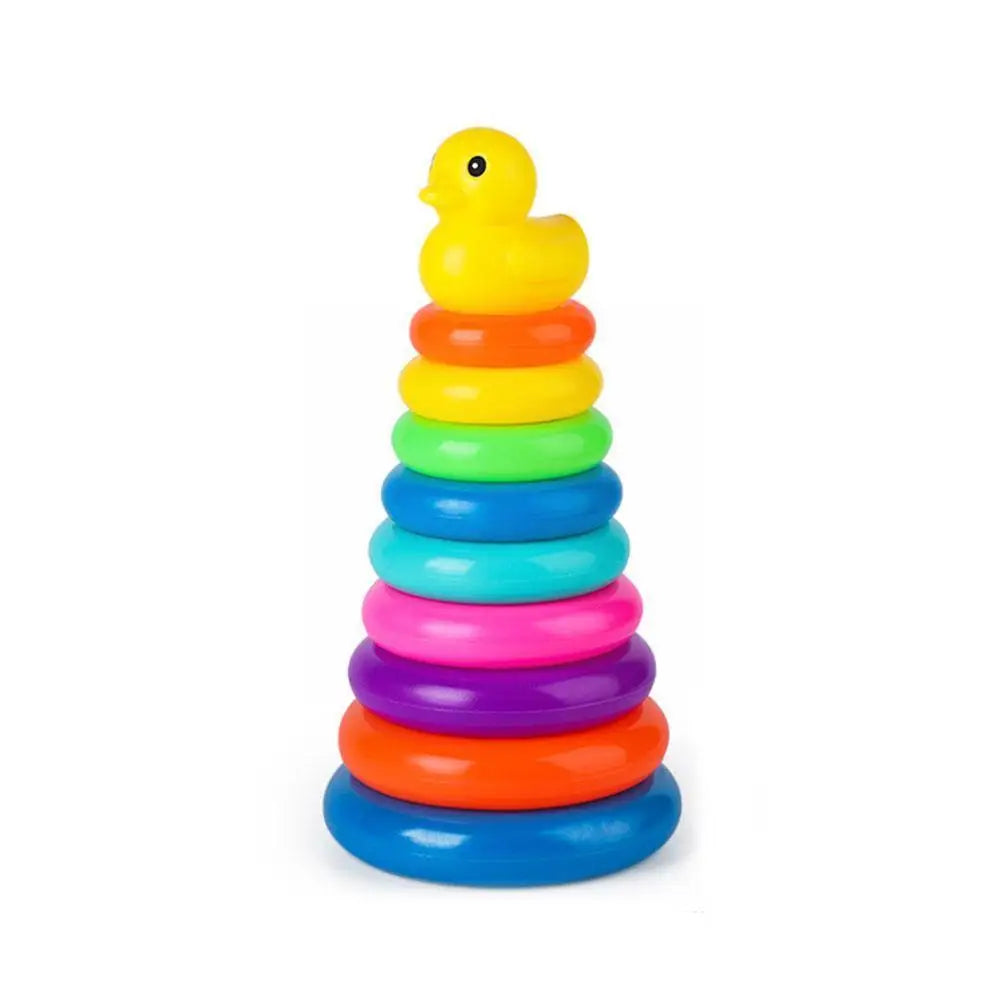 Animal Rainbow Stacking Ring Tower Stapelring Kids Montessori Toys Early Education Teaching Aids Wood Baby Toys Gift Stack Rings