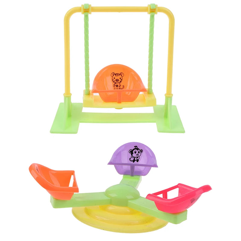 Girl Play House Doll Amusement Park Doll Swing Toy Accessories For Doll Slide Amusement Park Slide Swing Accessories