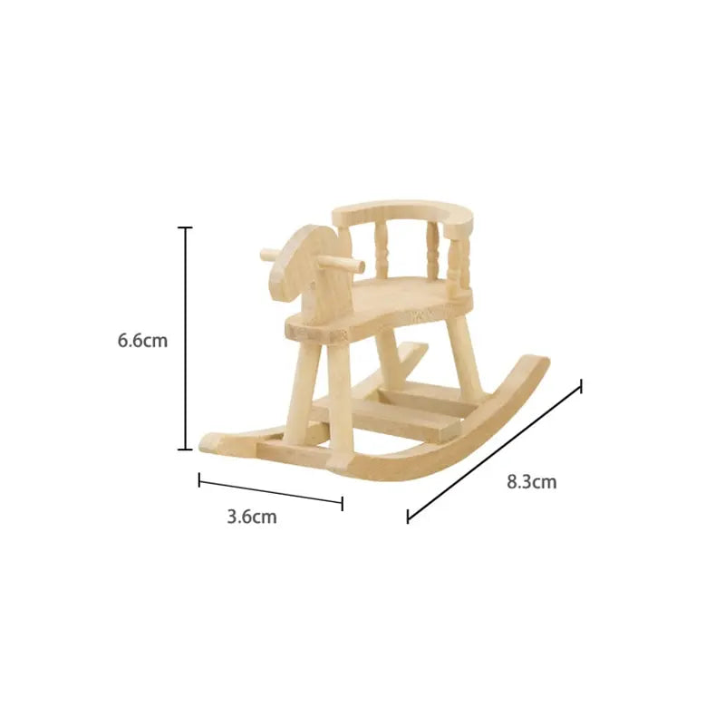 Dollhouse Miniatures & Wooden Rocking Horse Chair - Supertoymart