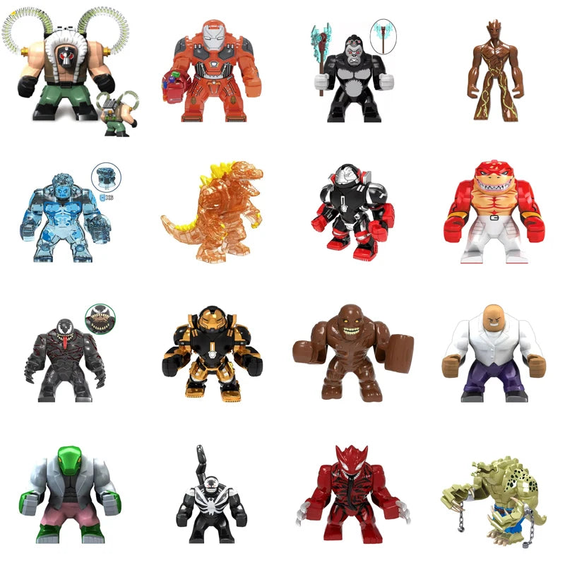 Disney Wolverine Super Iron Man Heroes Hulk Thanos Spider Anime Big Figure Building Blocks Venom Action Toys For Children Gift