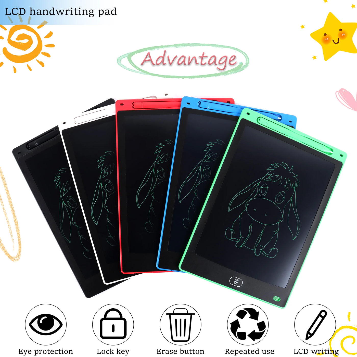 Lcd Writing Tablet Pad Memo Kids Drawing Board -Supertoymart