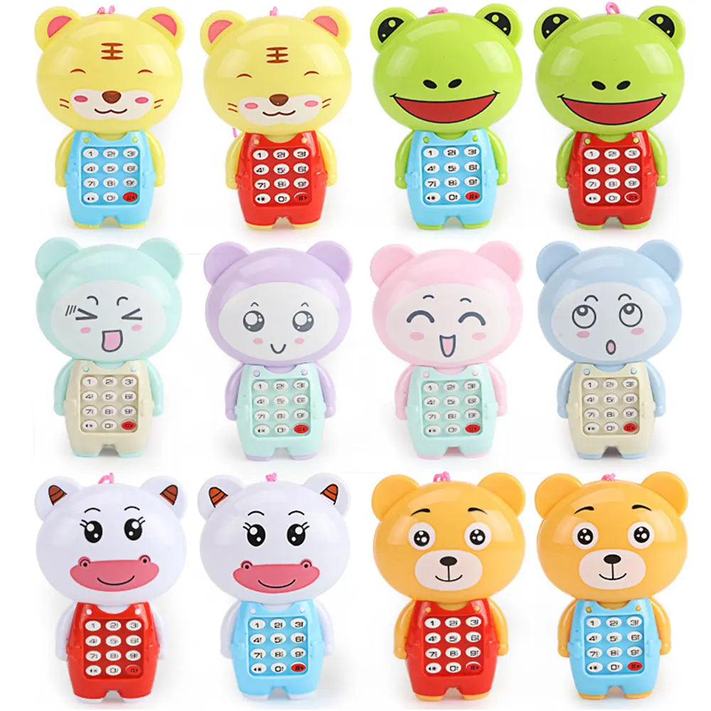 Electronic Toy Musical Phone Mini Cute Children Phone Toy Early Education Cartoon Mobile Phone Telephone Cellphone Baby Toys