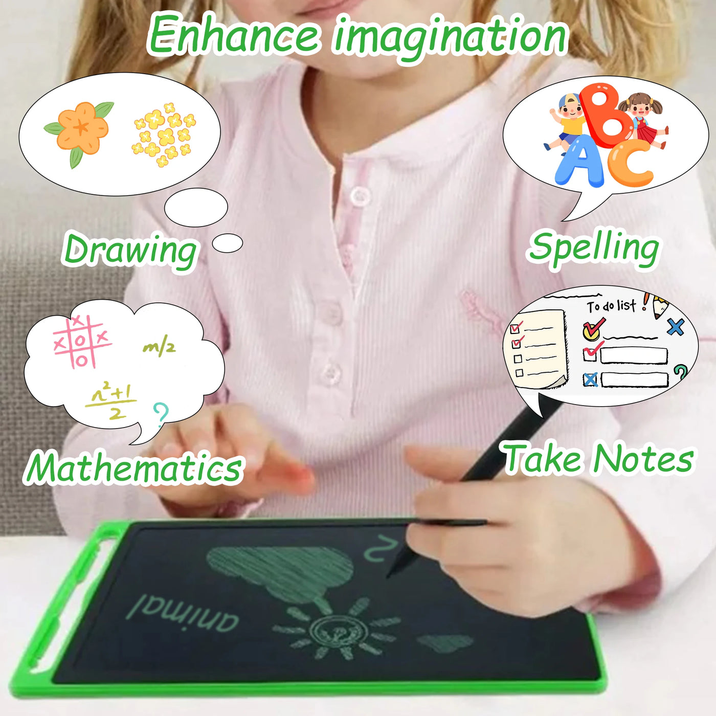 Lcd Writing Tablet Pad Memo Kids Drawing Board -Supertoymart