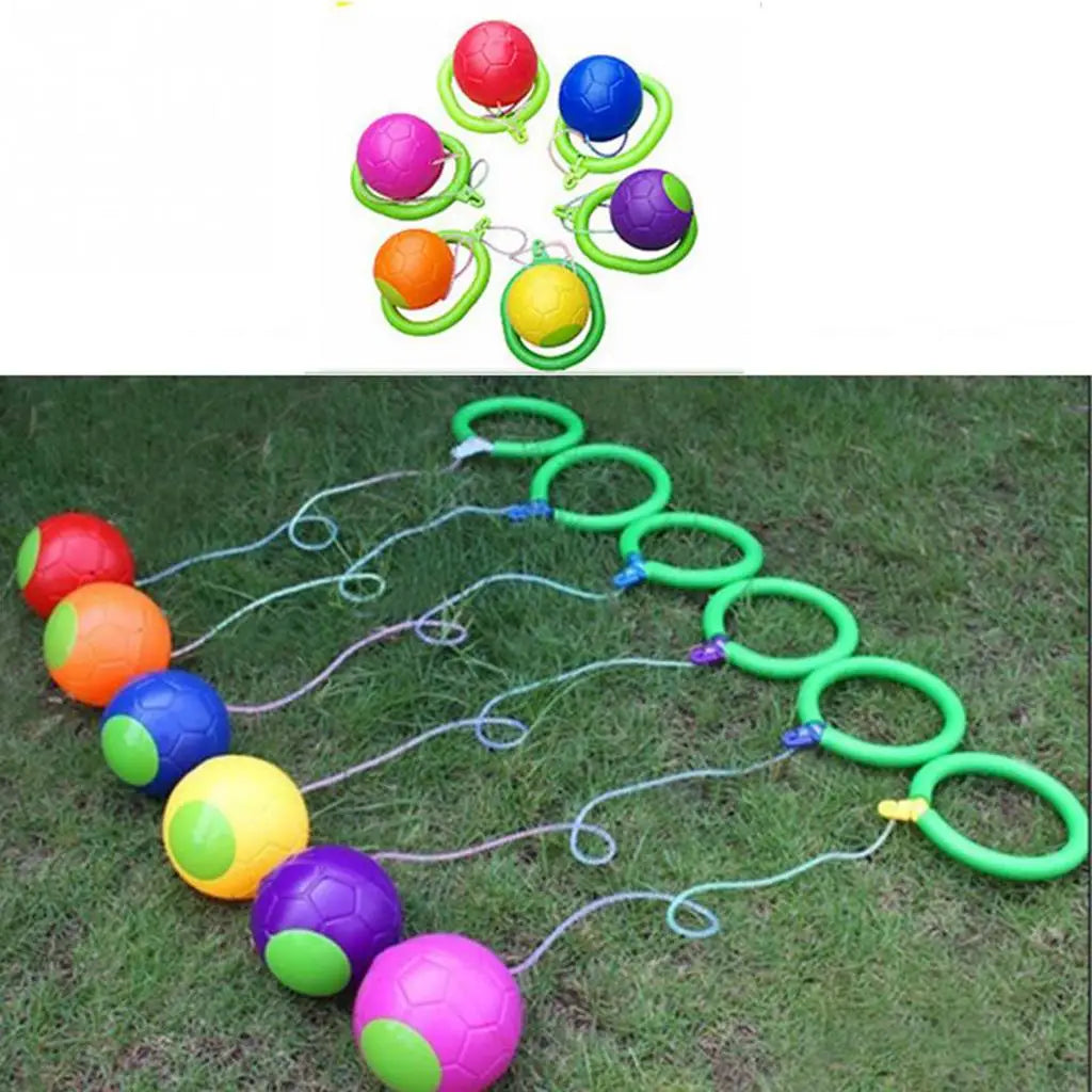 Kids Plastic Ring Ankle Skip Ball Swinging Toy Outdoor Sports Fitness Game Toy