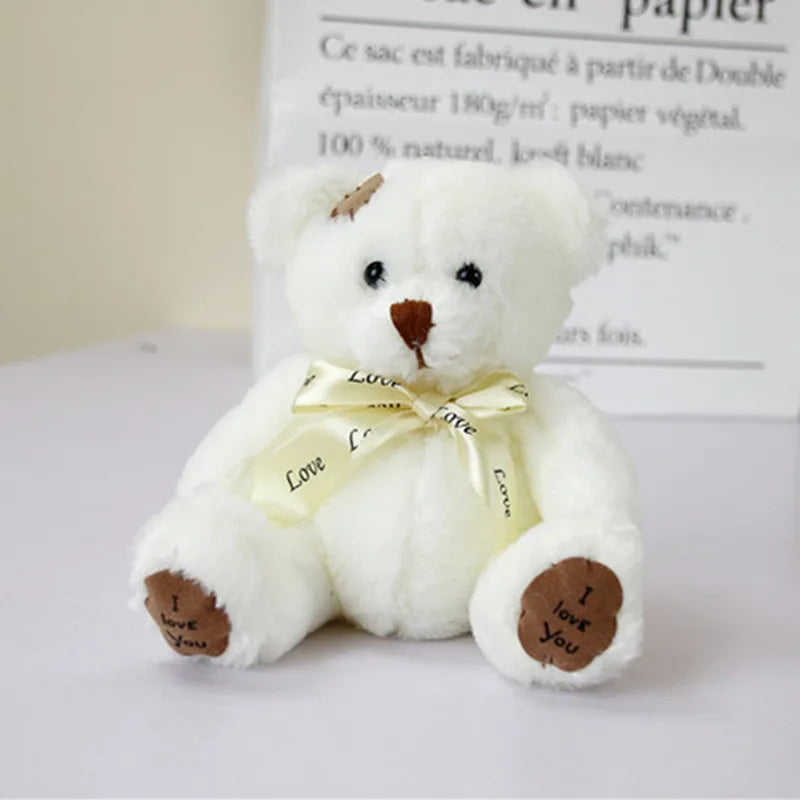 18cm 1pc Cute Bear Dolls Lovely Teddy Bear Stuffed Toy Soft Bear Toy Boys Girls Birthday Brinquedos Wedding Gifts