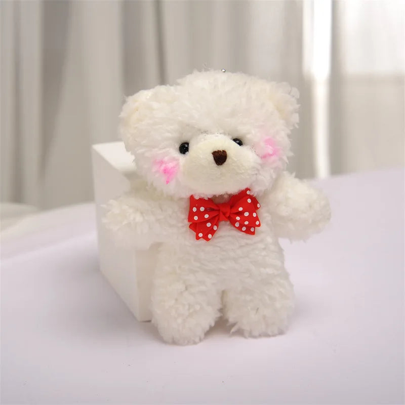 10cm Teddy Bear Plush Toys Cute Cartoon Animal Bear Stuffed Doll Key Chain Pendant Children Small Keychain Girls Gifts Wholesale