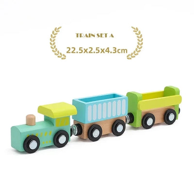 Wooden Train Track Car Magnetic Train-Supertoymart