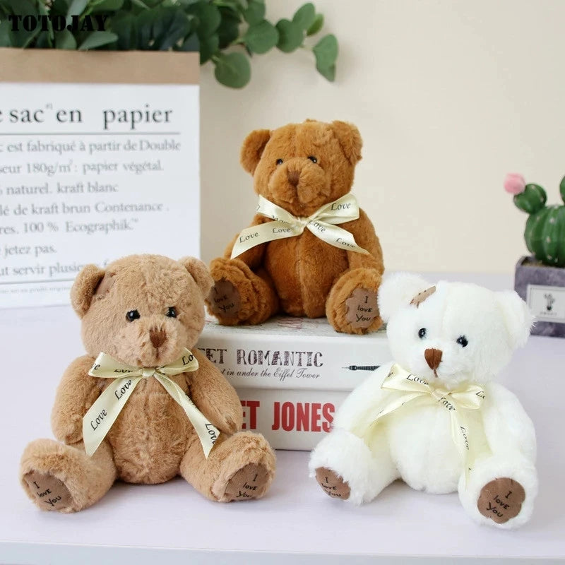 18cm 1pc Cute Bear Dolls Lovely Teddy Bear Stuffed Toy Soft Bear Toy Boys Girls Birthday Brinquedos Wedding Gifts