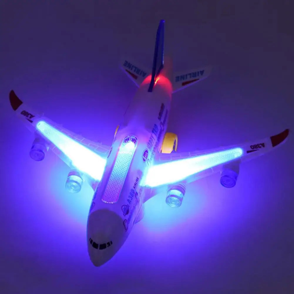 Aircraft Miniatures 360 Rotation Electric A380 Airplane Moving Flashing Lights Music Toys Plane LED Flashing Lights Airplane