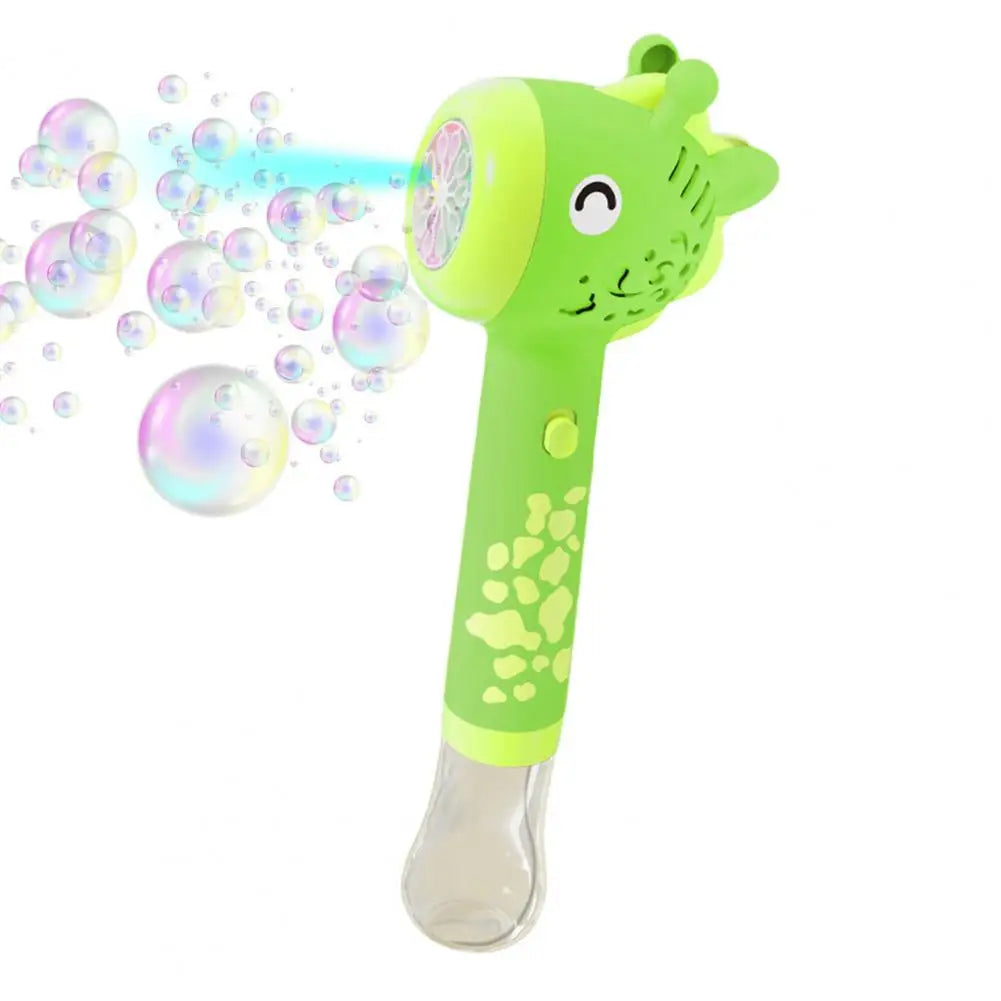 Electric Bubble Machine Toddlers Bubble Machine Cartoon Electric Giraffe Bubble Maker Wand with Light Handheld for Boys