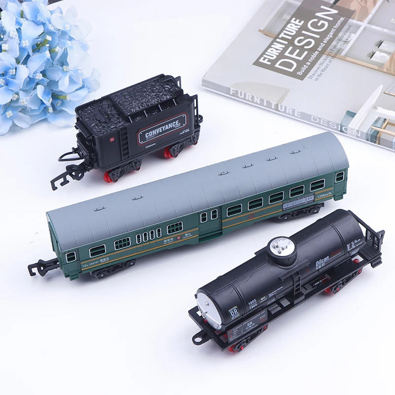 Train Track Cargo Car Carriage Wagons Models Guage Accessories DIY Toy Classic Electric Trains Rail King Railway Trian Track Set