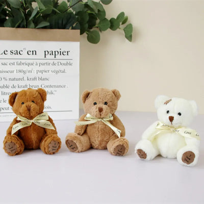 18cm 1pc Cute Bear Dolls Lovely Teddy Bear Stuffed Toy Soft Bear Toy Boys Girls Birthday Brinquedos Wedding Gifts