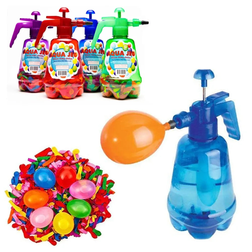 Plastic Water Balloon Pump Automatic knotting Outdoor Toy Balloons Family Water Fight Games Portable Outdoor Fun