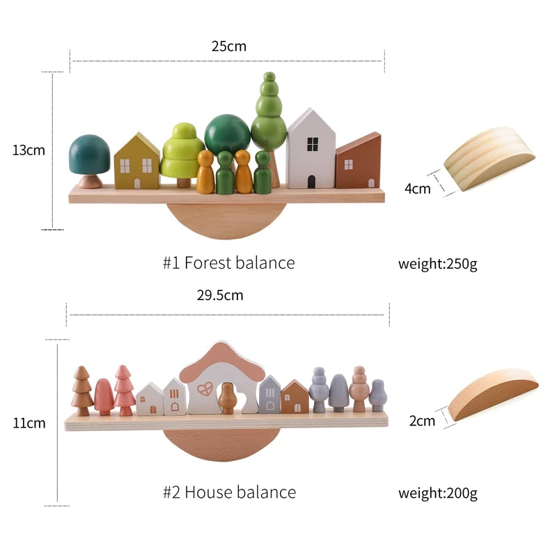 Wooden Baby Animal Balance Board Threading Toys Wooden Seesaw Stacking Toys Blocks Board Games Montessori Educational Baby Gifts