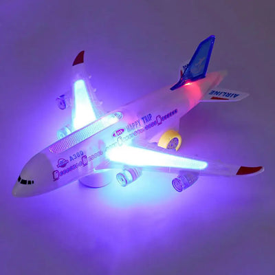 Aircraft Miniatures 360 Rotation Electric A380 Airplane Moving Flashing Lights Music Toys Plane LED Flashing Lights Airplane