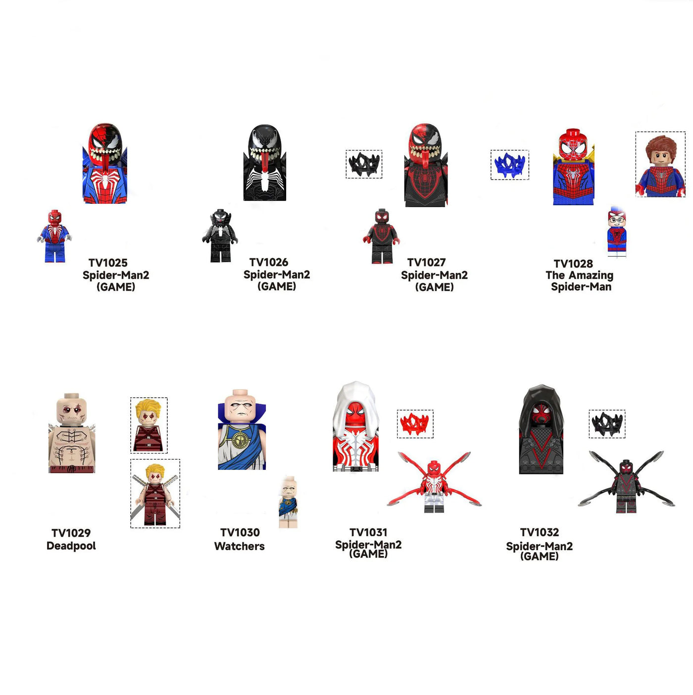 Marvel Superhero Anime Spiderman Deadpool Black Panther Bricks Action MINI Figures Building Blocks Minifigures Toy Christmas Kid