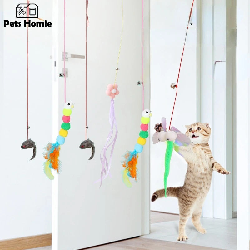 Cat Toy Swing Sticky Disc Elastic Hanging Door Teasing Cat Rope Long Rope Teasing Cat Cat Toy Cat Accessories Pet Kitten Toy