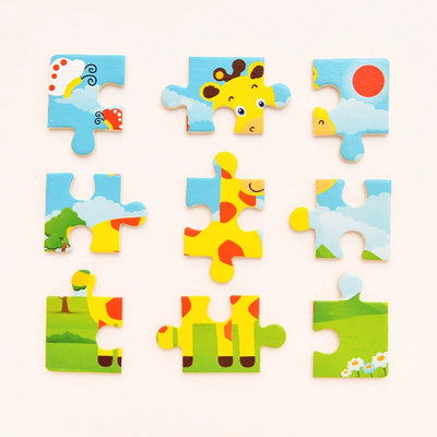 Baby Wooden Montessori Puzzle Child Game Wooden Puzzle 3D Cartoon Animal Puzzle Babies Toys Puzzles For Kids 1 2 3 Year Old