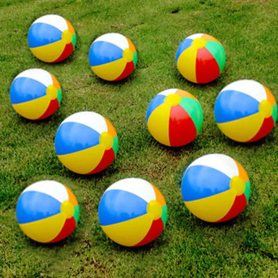 PVC Inflatable Beach Ball Swimming Pool Toy 40cm Big Rainbow Beach Ball 30cm Colourful Inflatable Pool Ball Kids