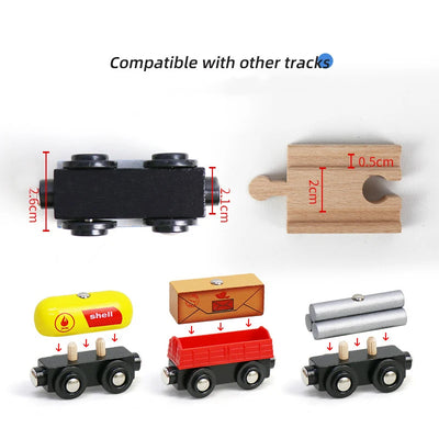 Wooden Train Track Car Magnetic Train-Supertoymart