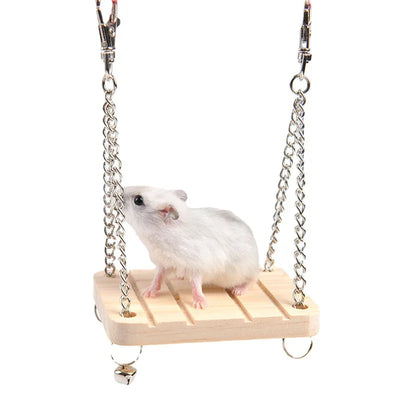 Wood Toy & Hamster & Parrot Swing Toy - Supertoymart