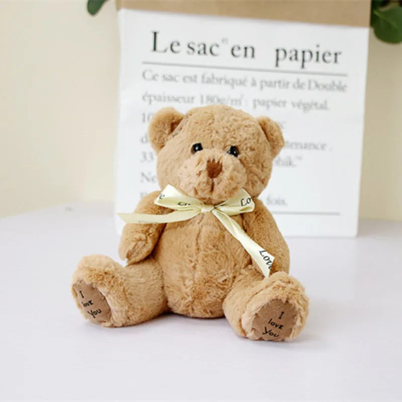 18cm 1pc Cute Bear Dolls Lovely Teddy Bear Stuffed Toy Soft Bear Toy Boys Girls Birthday Brinquedos Wedding Gifts