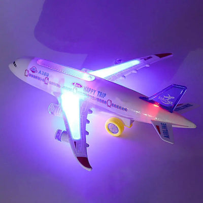 Aircraft Miniatures 360 Rotation Electric A380 Airplane Moving Flashing Lights Music Toys Plane LED Flashing Lights Airplane