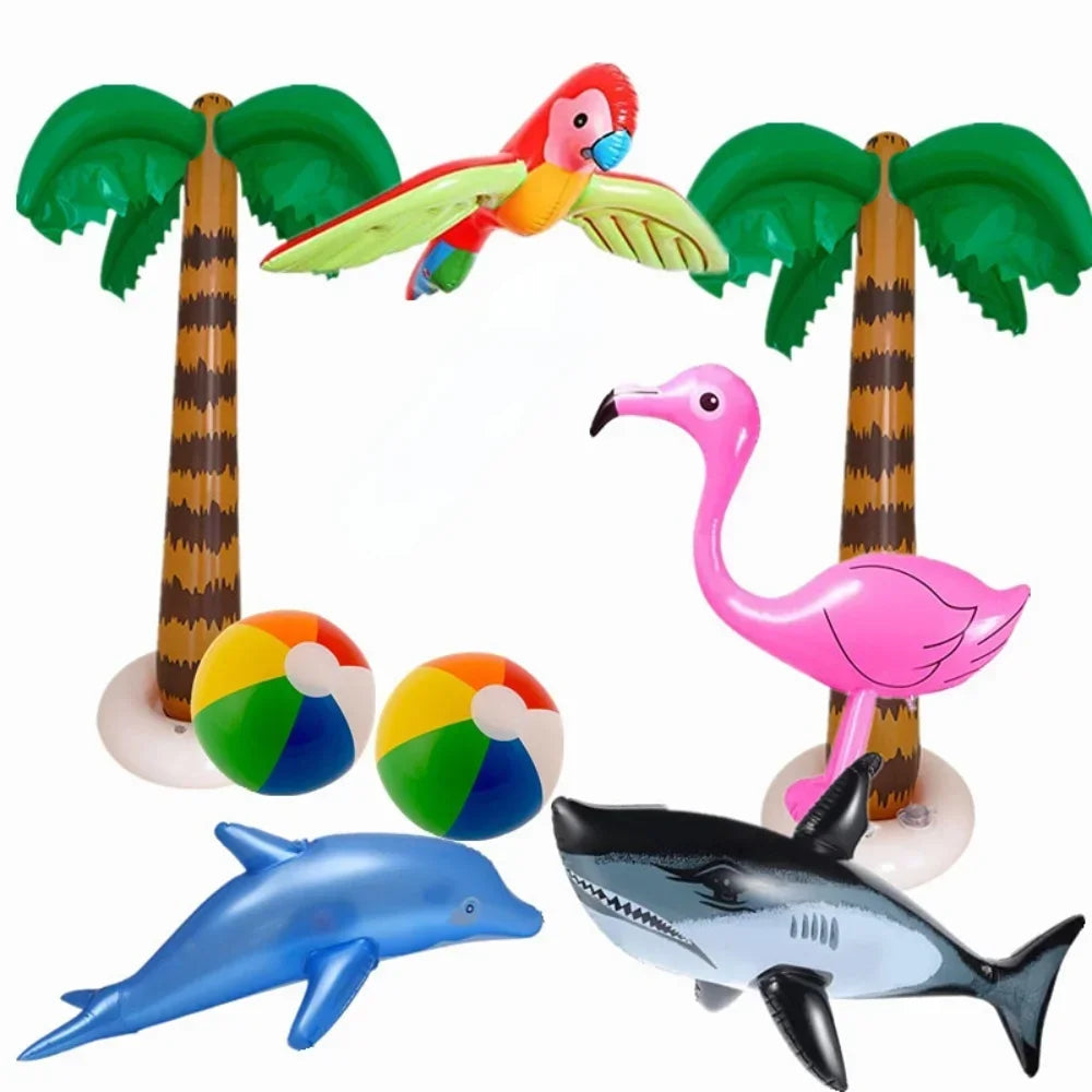 Inflatable Flamingo Inflatable Swimming Pool Float Toy Garden Pool Party  Decor Hawaiian Event Party Supplies Toys for Children