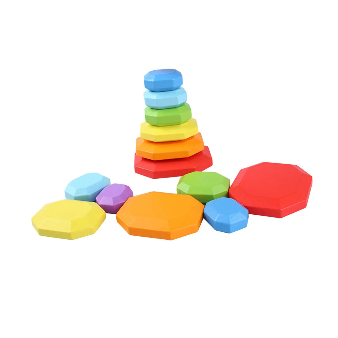 7 Pieces Wood Balancing Stacking Stone Stacking Game for Girls Holiday Gifts