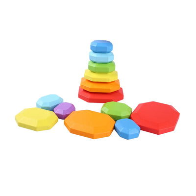 7 Pieces Wood Balancing Stacking Stone Stacking Game for Girls Holiday Gifts