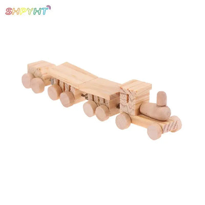 1Pcs 1:12 Mini Train Dollhouse Cute Wooden Train Set Locomotive Compartment Carriages Toy Play Doll House Decor Miniature Toys