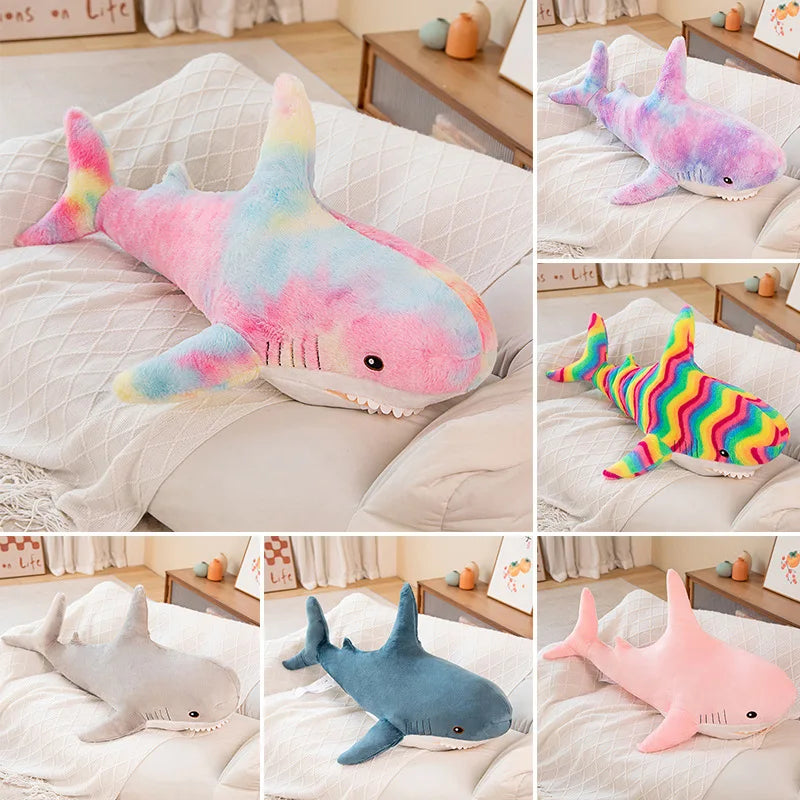 30CM Cute Colorful Shark Plush Toy Soft Stuffed Animal Doll Baby Sleep Pillow Birthday Gifts Gift For Children Girls