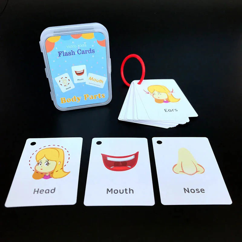 1Box Kids Montessori Baby Learn English Word Card Flashcards Cognitive Educational Toys Picture Memorise Game Gifts for Children