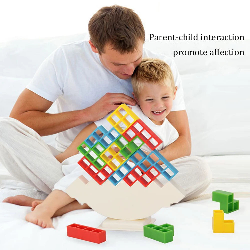 Tetra Tower Game Stacking Blocks Stack Building Blocks Balance Puzzle Board Assembly Bricks Educational Toys for Children Adults