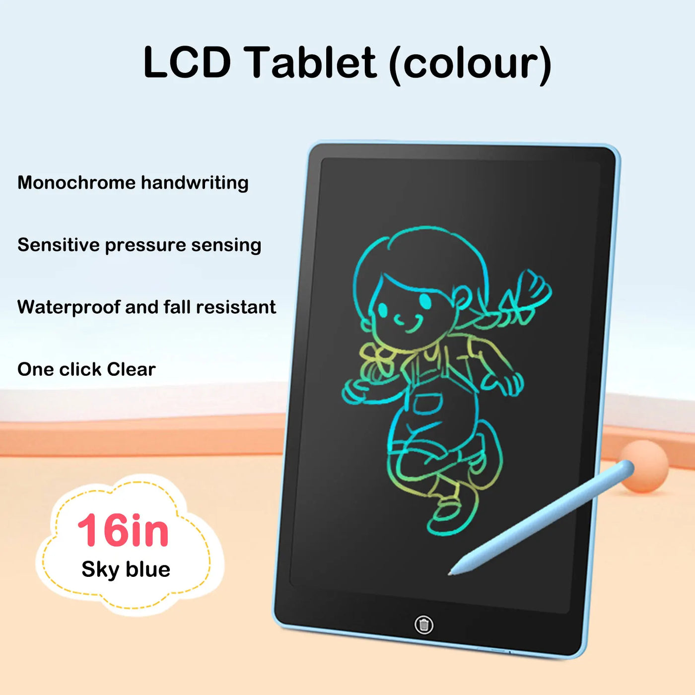 Lcd Color Writing Board Writing Tablet For Kids -Supertoymart