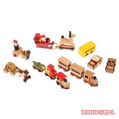 Handmade Wooden Train Car Carriage Toy Simulated Train Toy Model Non-remote Control Rail Car Removable Wooden Train For Kids Toy