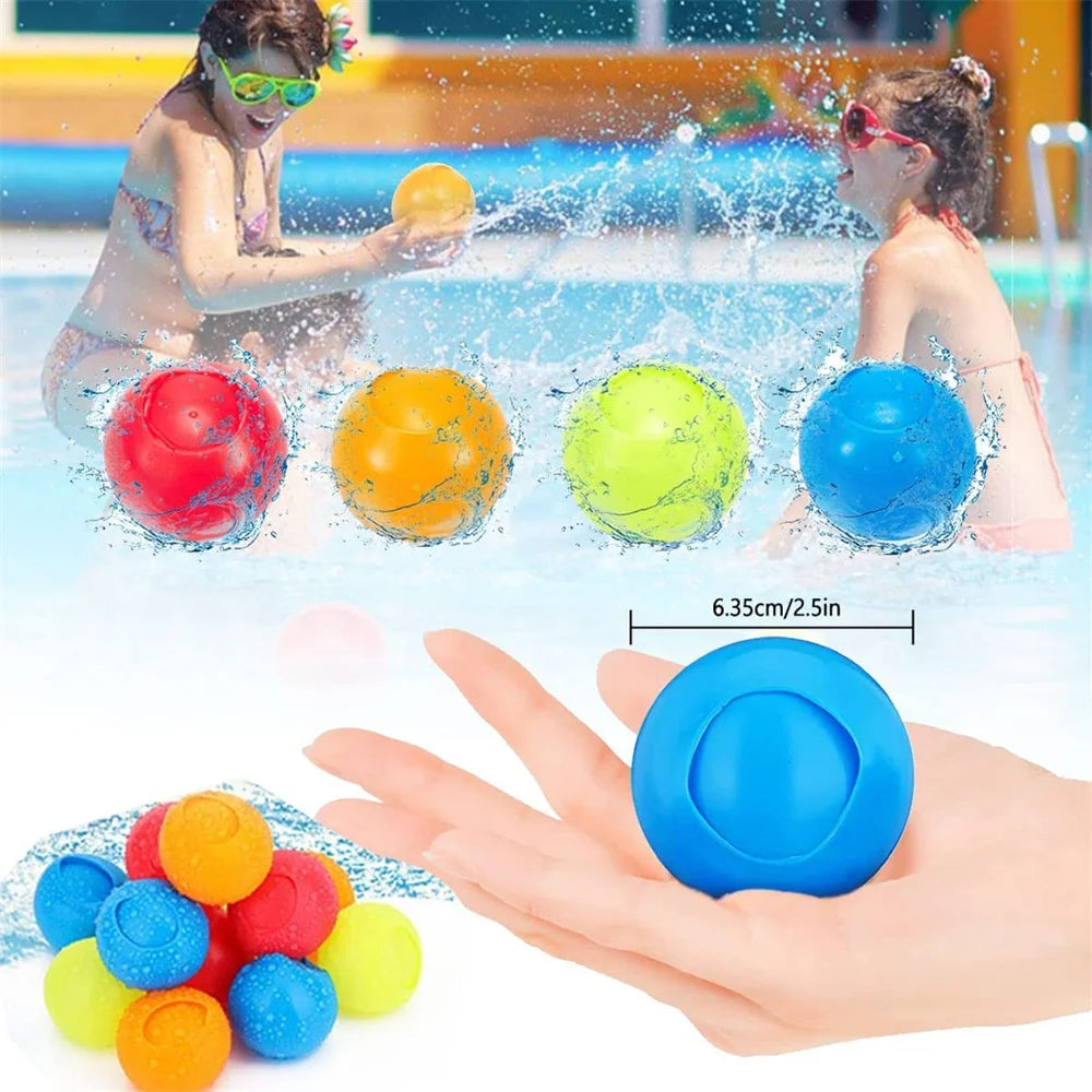 60MM Water Balloons Pool Party Splash Balls Reusable Water Bomb Absorbent Ball Outdoor Beach Play Toy Favors Water Fight Games