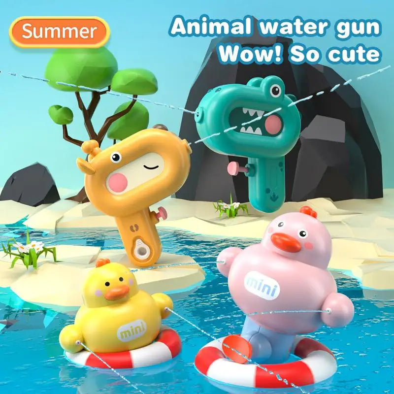 Water Gun Children's Cartoon Blow-Water Small Spray Toy Summer Outdoor Swimming Party Toys for Boys Girl Baby Bath Kids Gifts