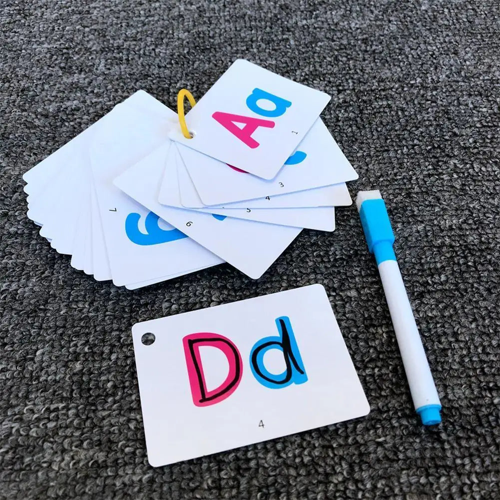 27pcs English Alphabet Card For Baby Kids Learning Flashcards Early Educational Cards Montessori Learning Teaching Aids