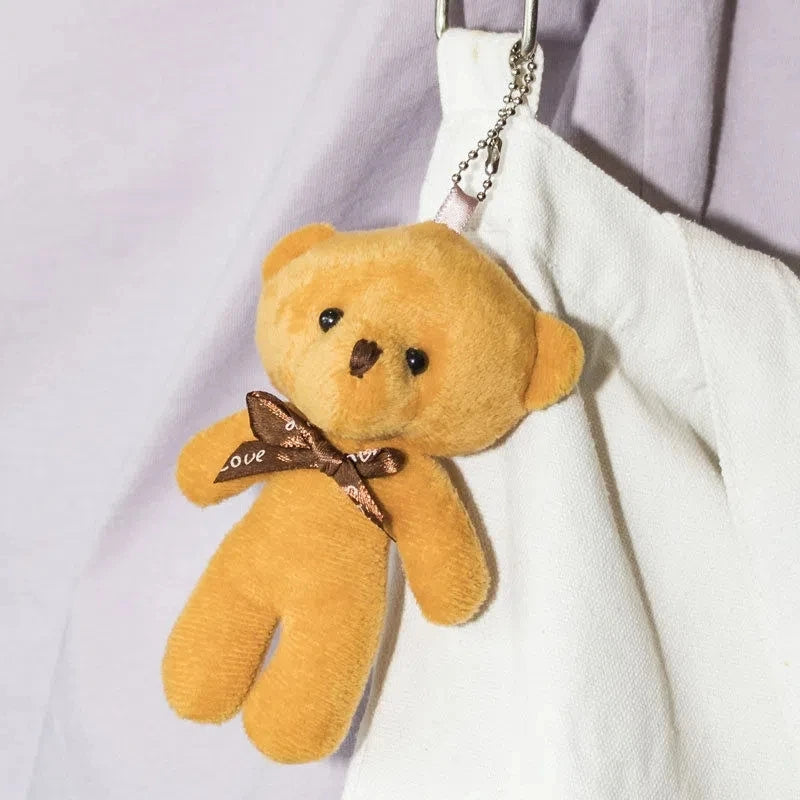 12cm Teddy Bear Doll Cute Animal Bear Plush Toy For Girl Kawaii Mini Stuffed Doll Keychain Bag Pendent Children Party Small Gift