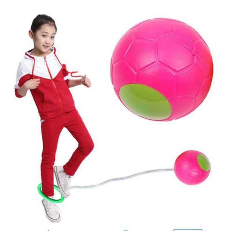 2pcs random color Bounce ball Kids outdoor single leg swing Classical skip jump ball interaction playground balance training toy