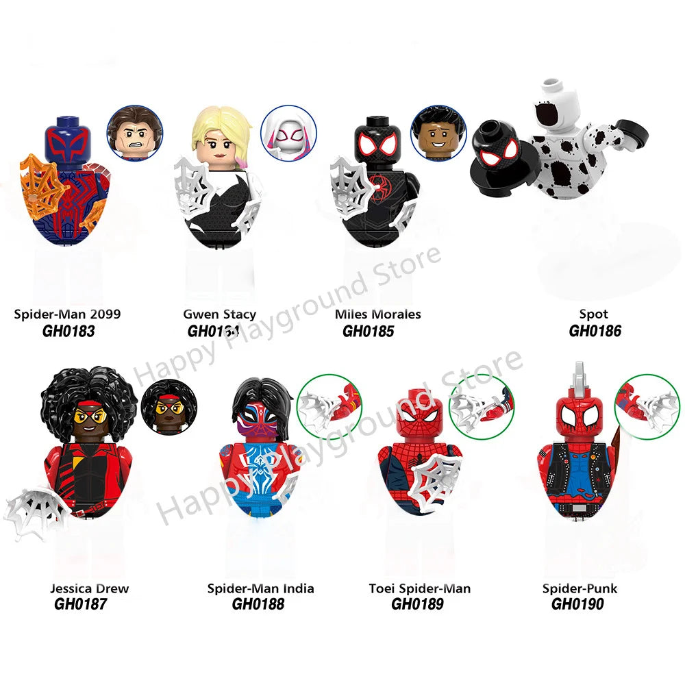 Marvel Superhero Anime Spiderman Deadpool Black Panther Bricks Action MINI Figures Building Blocks Minifigures Toy Christmas Kid