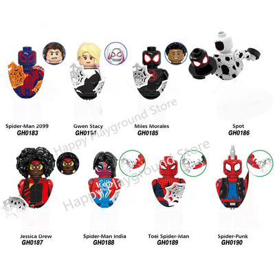 Marvel Superhero Anime Spiderman Deadpool Black Panther Bricks Action MINI Figures Building Blocks Minifigures Toy Christmas Kid