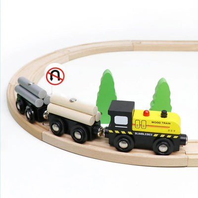 Wooden Train Track Car Magnetic Train-Supertoymart