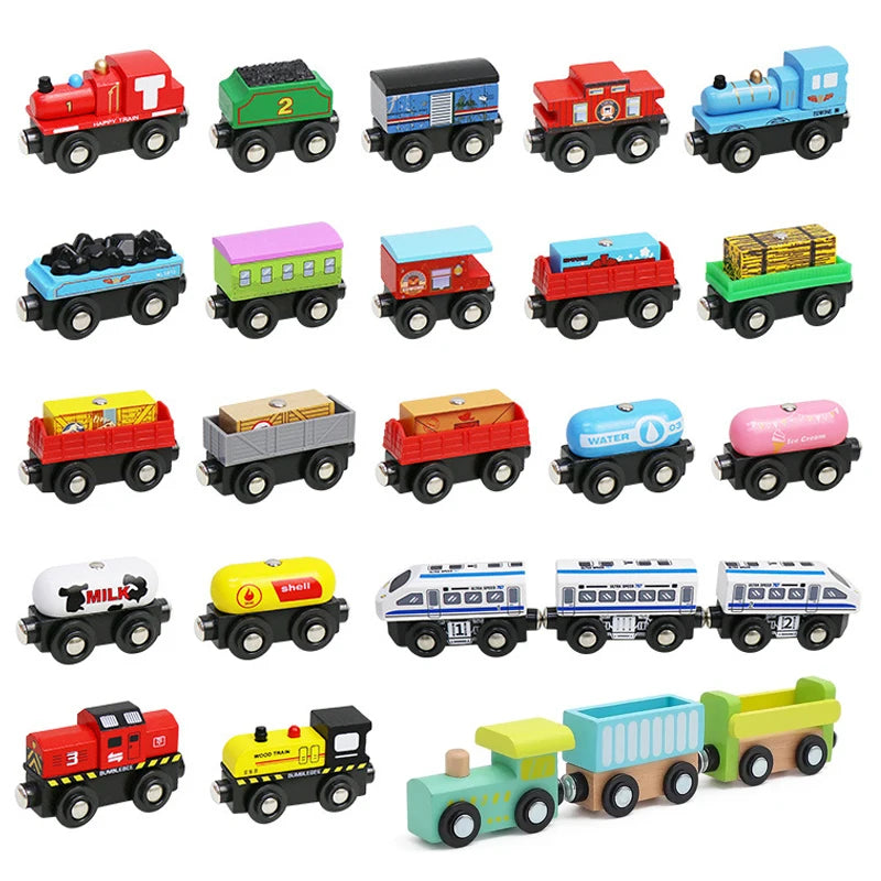 Wooden Train Track Car Magnetic Train-Supertoymart