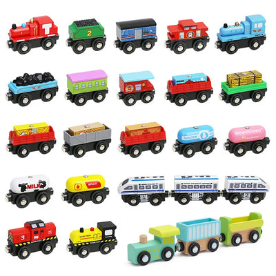 Wooden Train Track Car Magnetic Train-Supertoymart